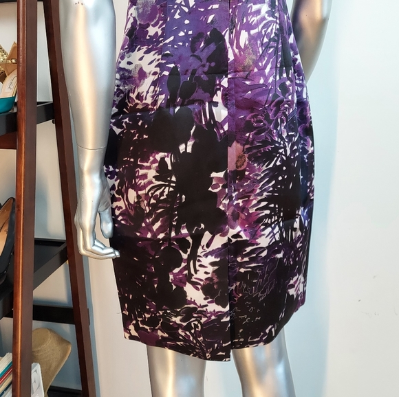 Tahari Sleeveless Dress, Black & Purple, sz 4 - Picture 7 of 14